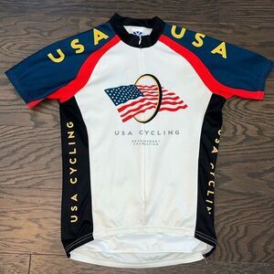 Bike Jersey USA Cycling Development Patriotic Stars Stripes Red White Blue Flag